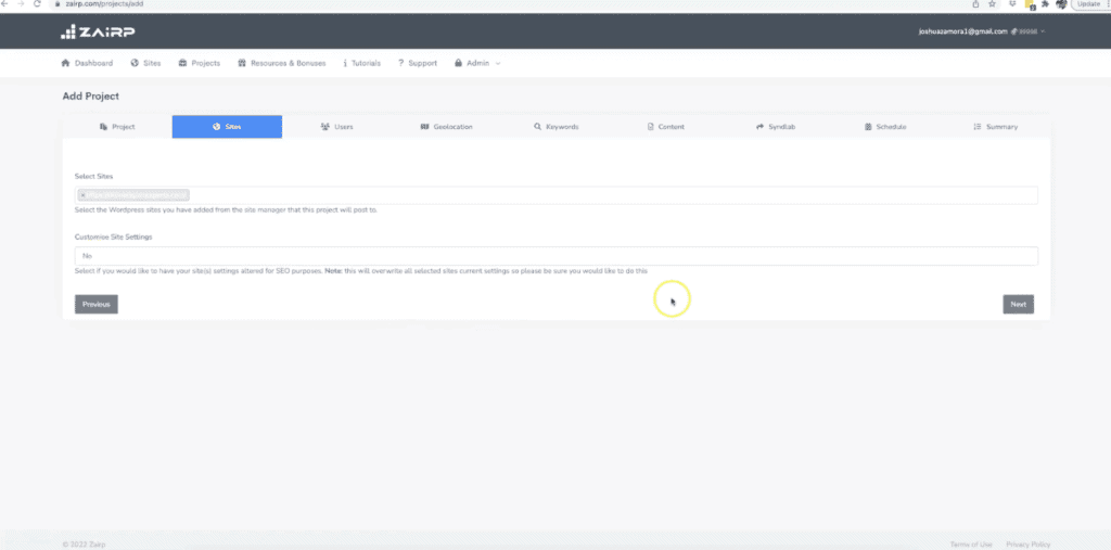 Zairp Review - Write, Optimize, Post And Rank Content Using A.I zairp dashboard