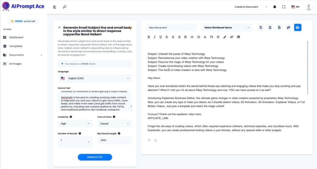 AI Prompt Ace Review: Revolutionize Your AI Marketing Game ai content generation
