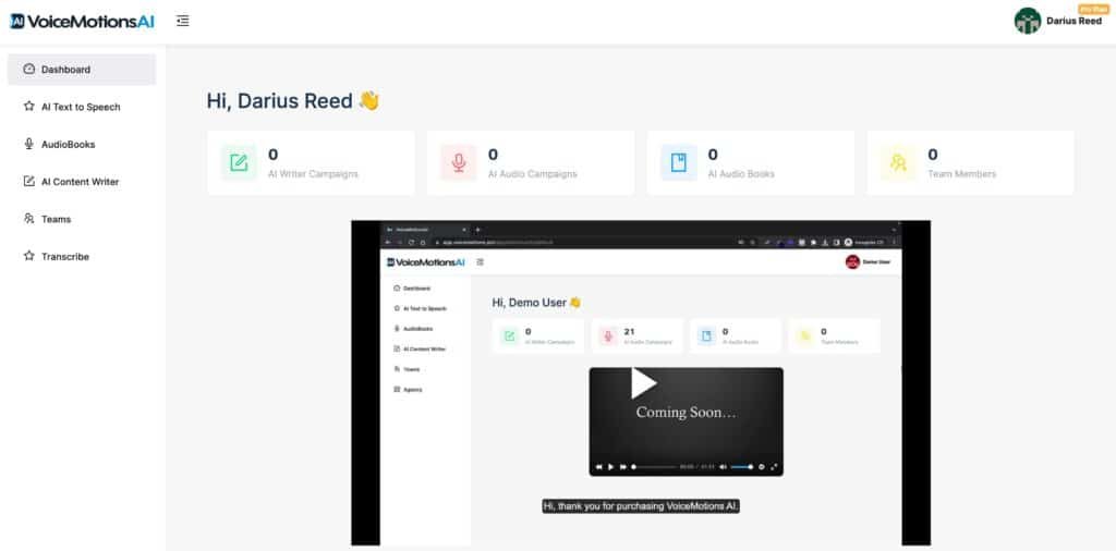 voicemotions ai dashboard