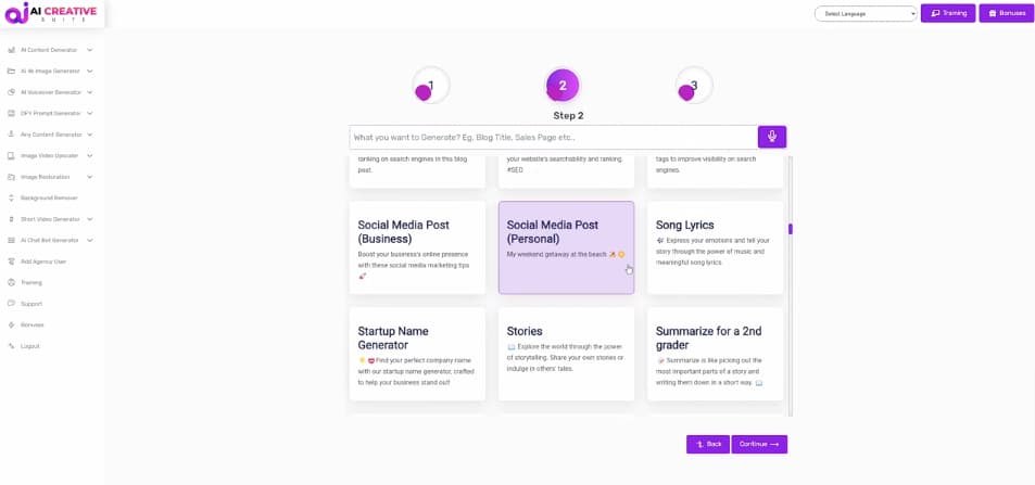 AI Creative Suite Review - All In One AI Suite AI Creative Suite dashboard