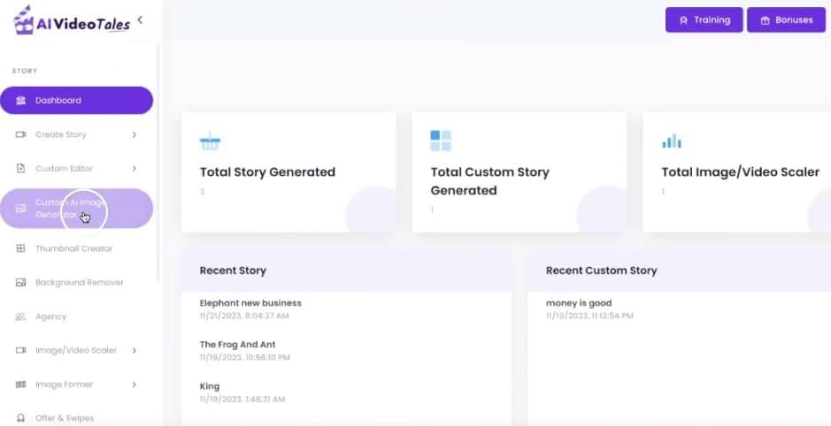 ai videotales dashboard