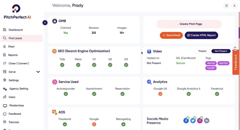 PitchPerfect AI Review - Effortlessly Find, Pitch, Close And Serve pitchperfect ai client searching