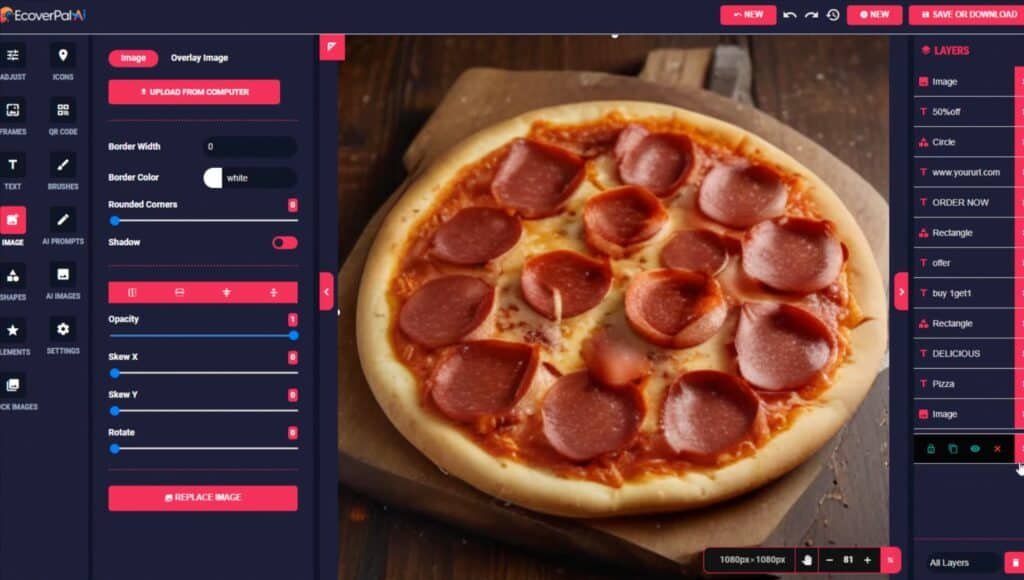 EcoverPalAI Review - Advanced AI-Powered eBooks Cover Designer App ecoverpalai dashboard